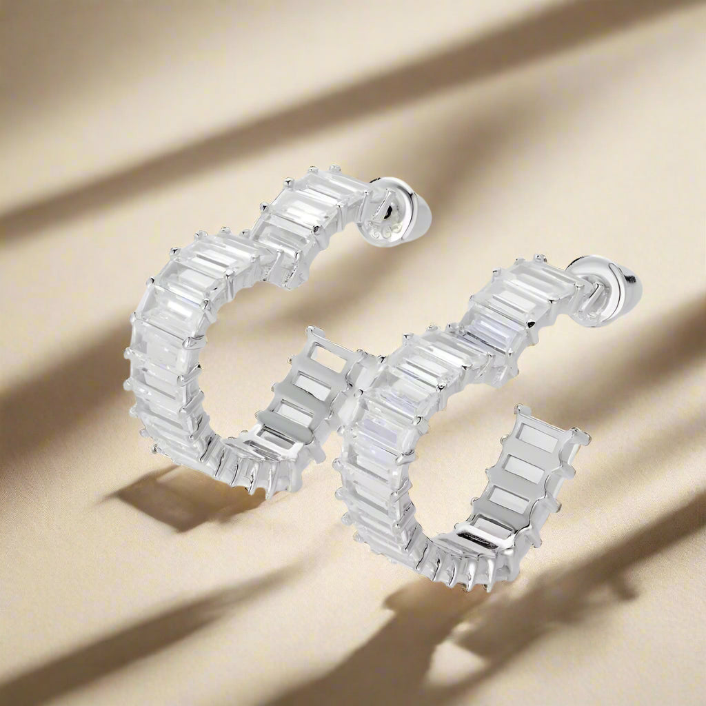 SapphireSoul™ Emerald-Cut Heart Earrings – Love That Sparkles in Every Shade