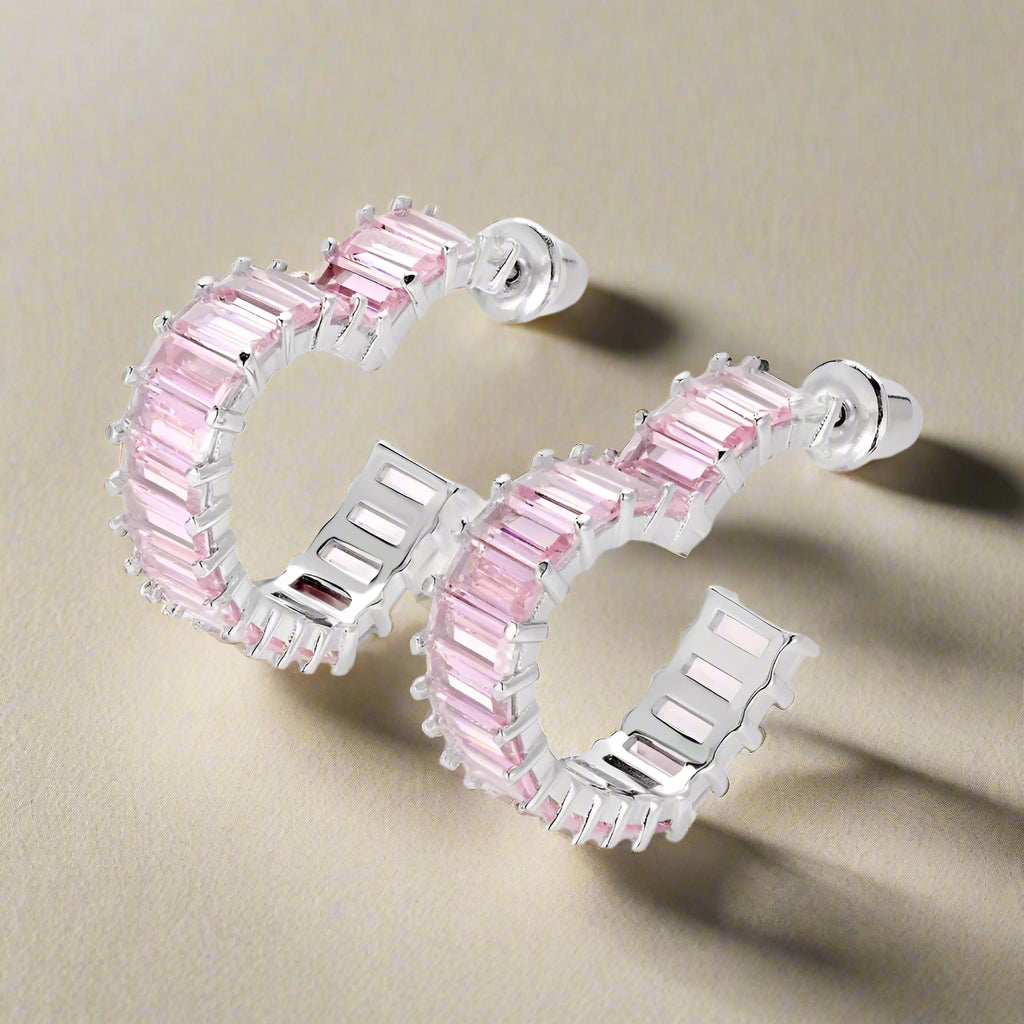 SapphireSoul™ Emerald-Cut Heart Earrings – Love That Sparkles in Every Shade