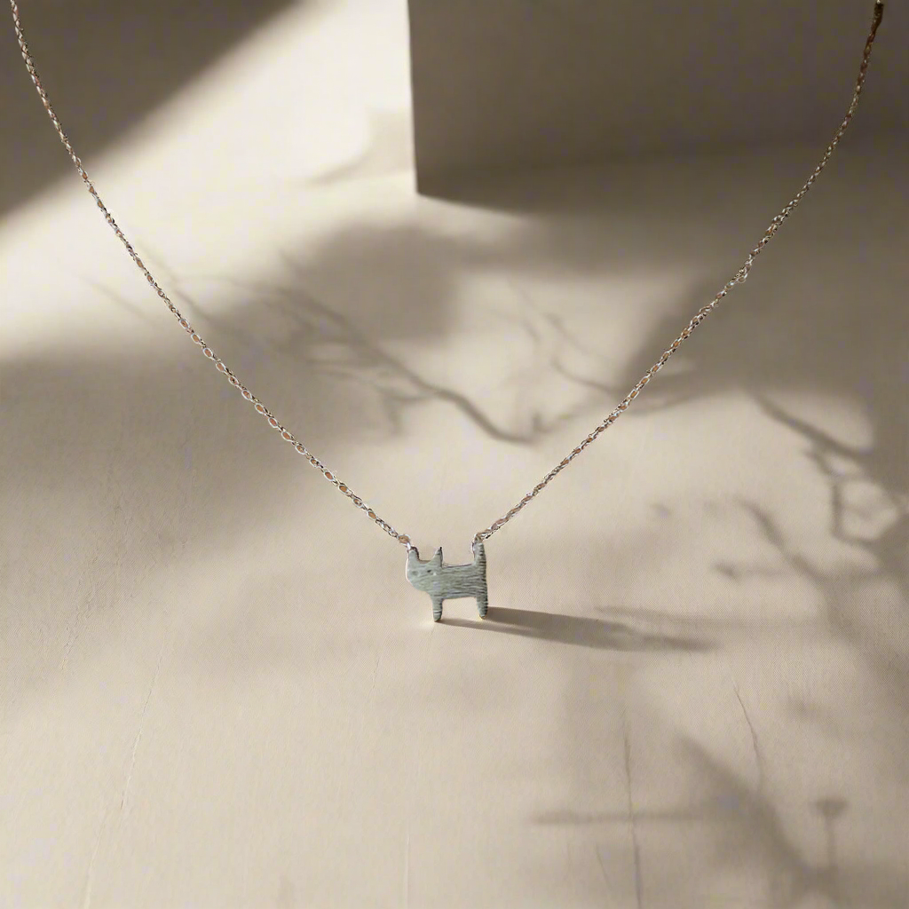 Whiskered Whisper Cat Necklace – A Minimalist Ode to Feline Grace