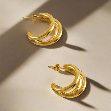 GleamSet™ 4-Piece Gold Claw Stud Earring Collection – Irresistibly Chic, Effortlessly Modern