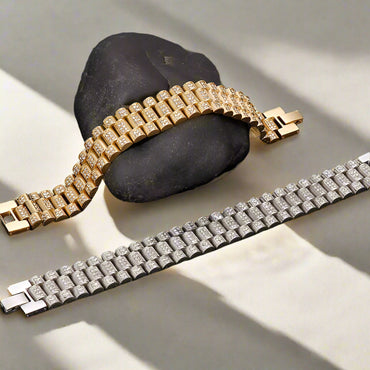 IceLink™ 18MM Gold Strap Chain Bracelet – Street Style Meets Statement Shine